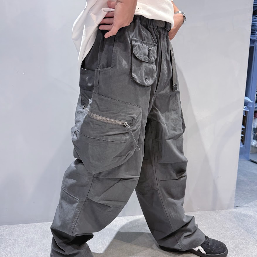 MIDUPDATE直筒混紡工裝長褲/深灰