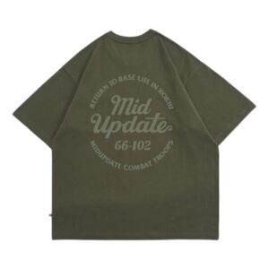 MIDUPDATE口袋通色印花短T/軍綠