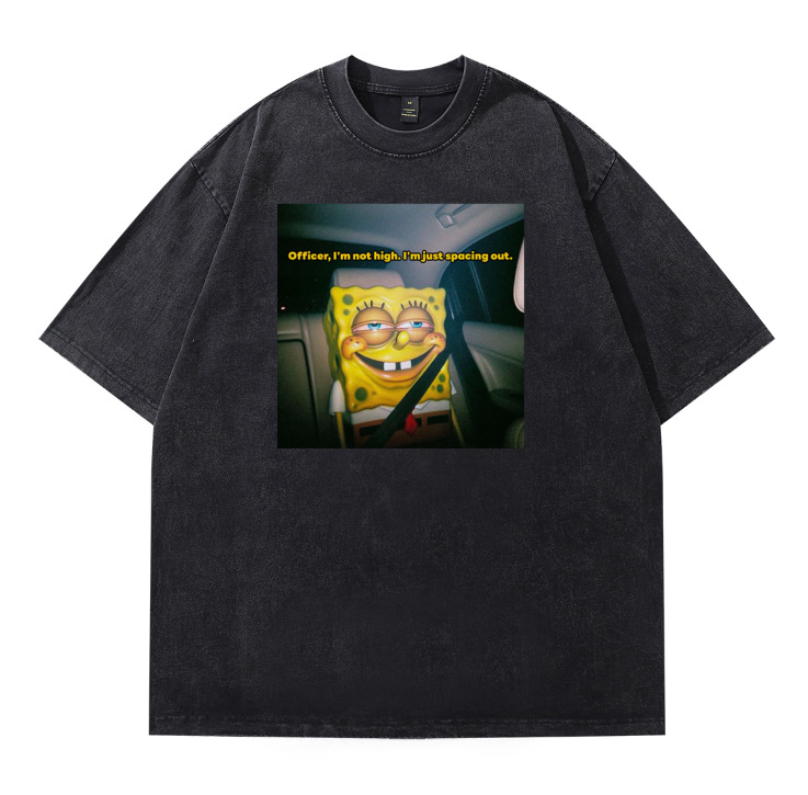 海綿寶寶恍惚水洗短T