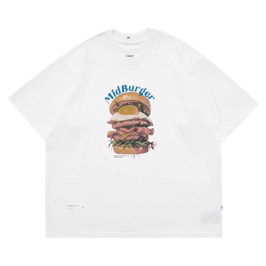 MIDUPDATE手繪漢堡短T/白