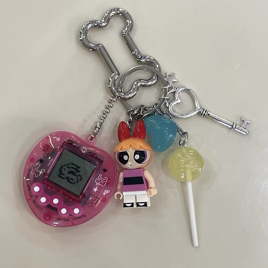 小女警遊戲機鑰匙圈(粉)