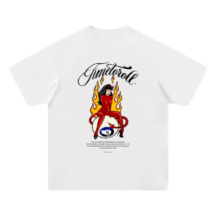 T.D.G  5號惡魔短T/白