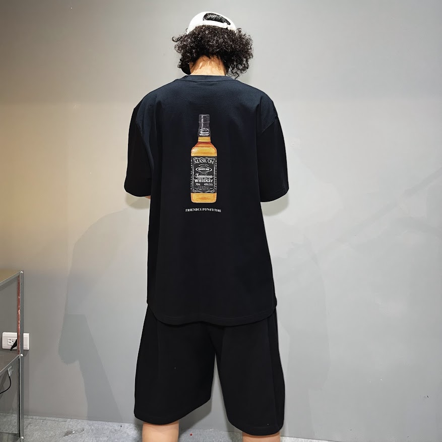 MASK ON Whiskey短T/黑