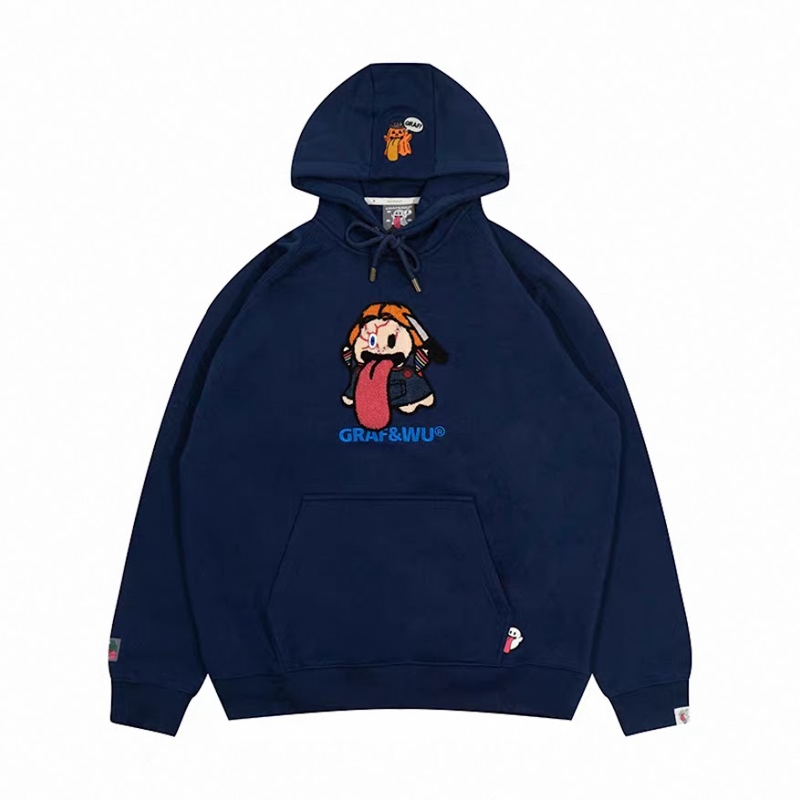 GRAF鬼娃恰吉鬼帽T/深藍