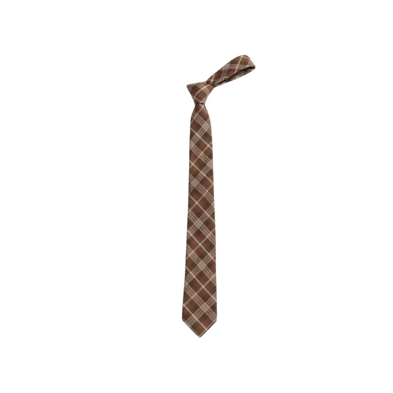 咖啡格紋領帶