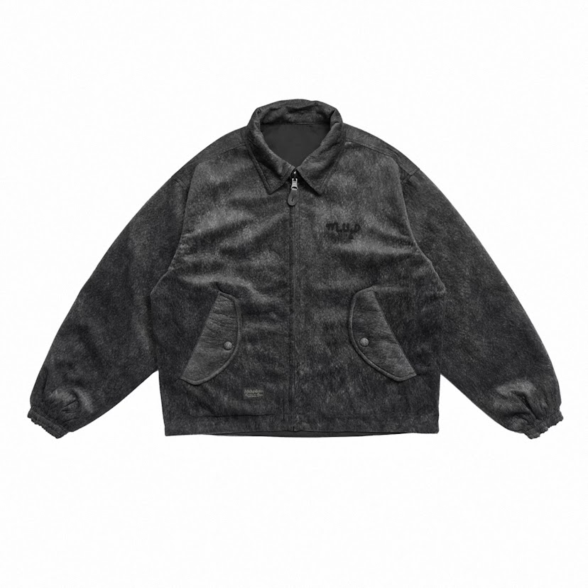 MIDUPDATE短版雙面穿夾克/黑