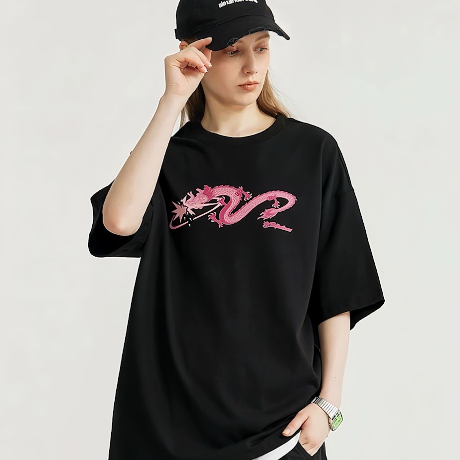 CNY夜光龍短T/黑