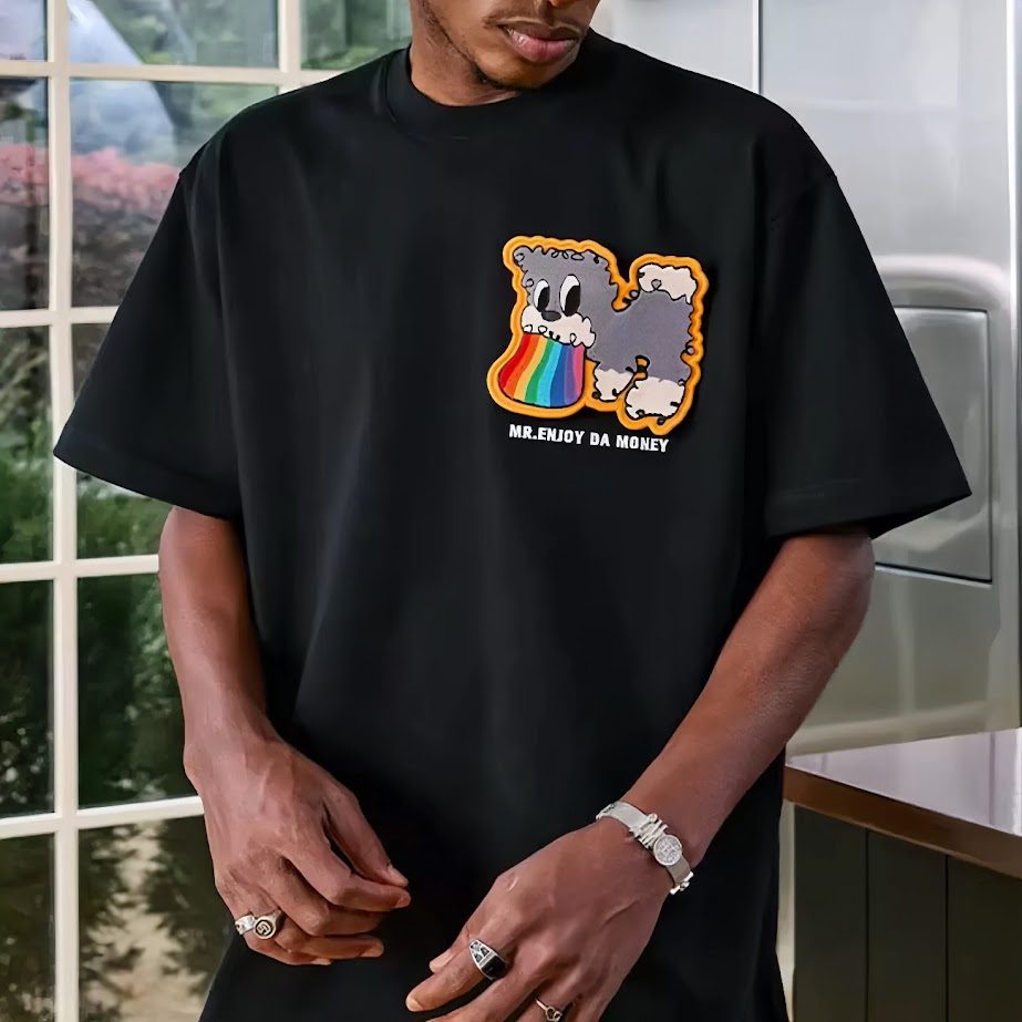 MEDM心情小狗魔鬼氈短T/黑