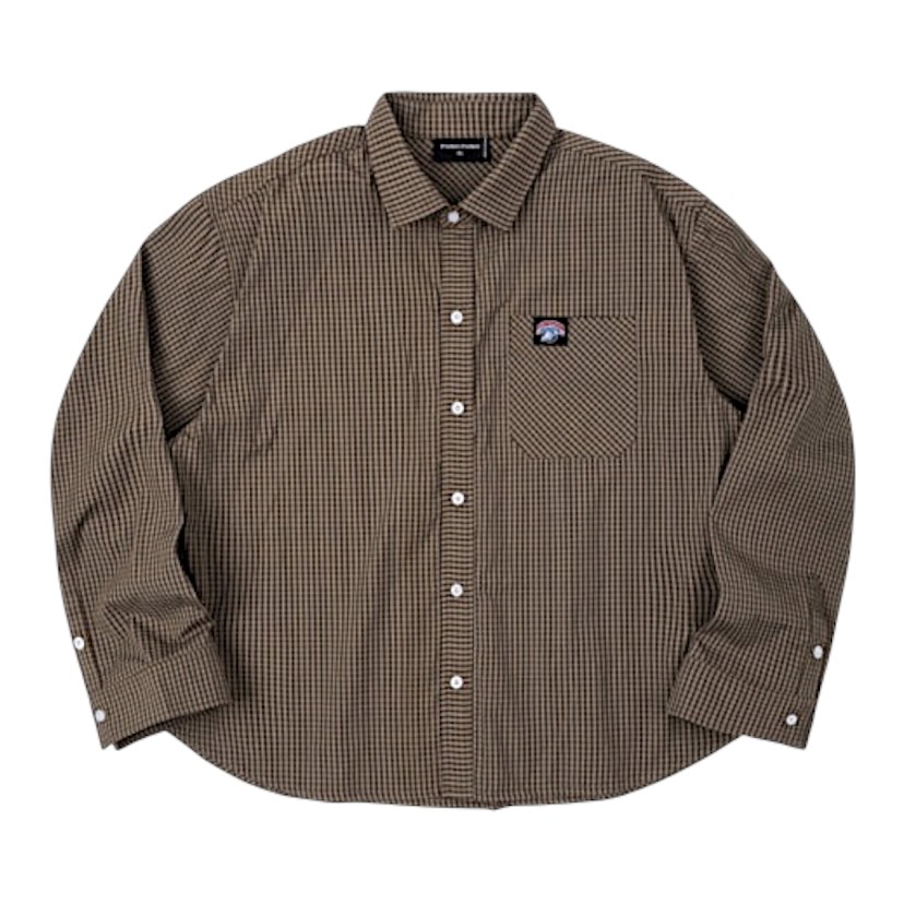 (現+預購)PUSH PUSH格紋長袖襯衫/咖啡