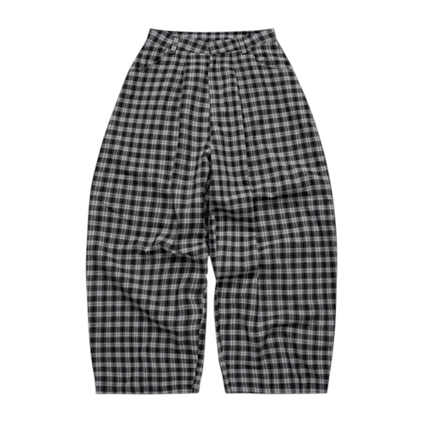 (現+預購)PUSH PUSH格紋寬鬆長褲/黑