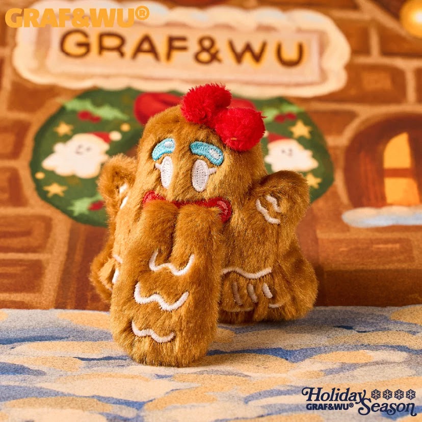 迷你薑餅蝴蝶結鬼吊飾