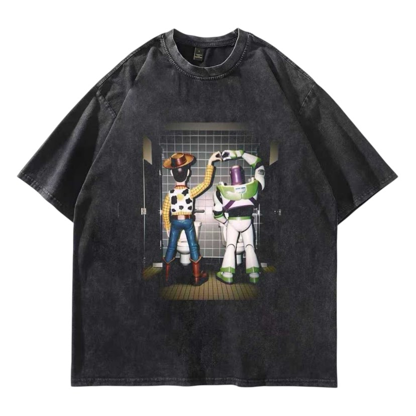 胡迪巴斯廁所兄弟水洗短T