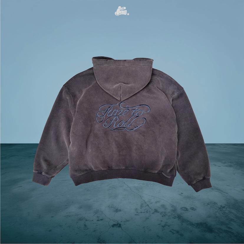 T.D.G經典蠟染刺繡連帽外套/藏藍